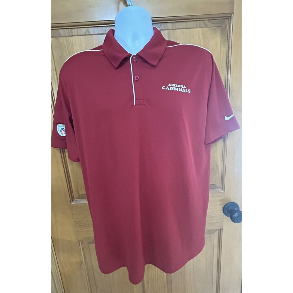 Nike Dri-Fit On Field Training Polo Shirt Sz‎ L Arizona Cardinals NFL Football